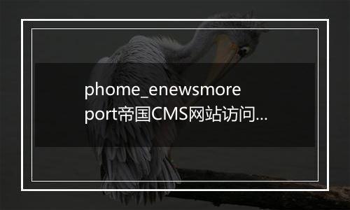 phome_enewsmoreport帝国CMS网站访问端数据表