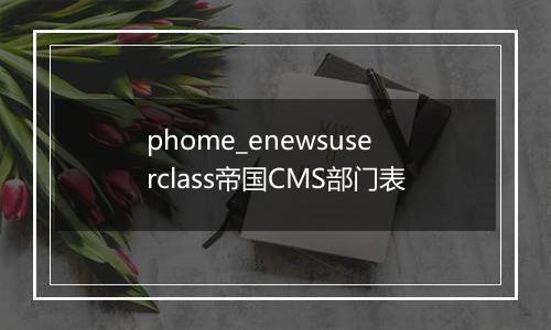 phome_enewsuserclass帝国CMS部门表