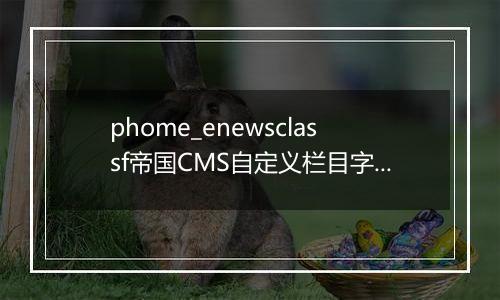 phome_enewsclassf帝国CMS自定义栏目字段表