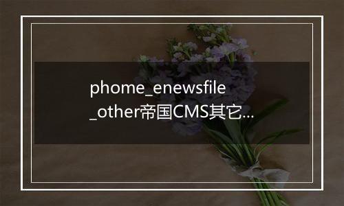 phome_enewsfile_other帝国CMS其它附件表