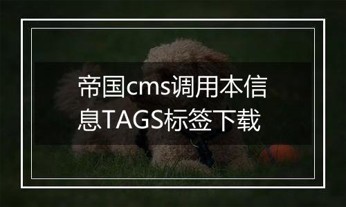 帝国cms调用本信息TAGS标签下载