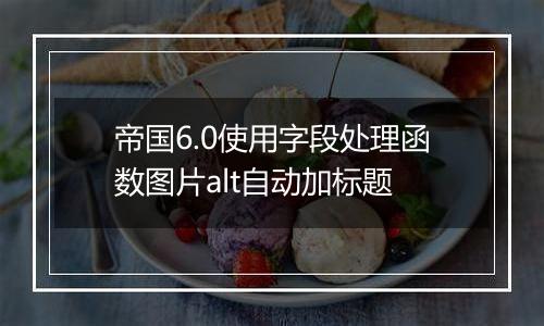 帝国6.0使用字段处理函数图片alt自动加标题