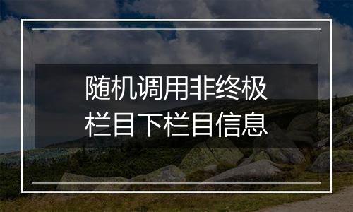 随机调用非终极栏目下栏目信息