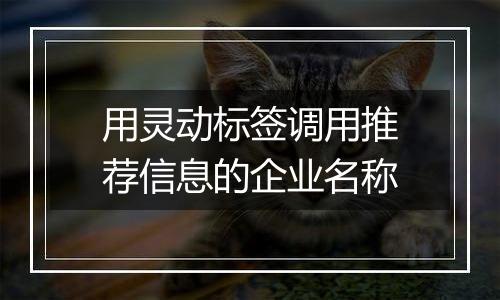 用灵动标签调用推荐信息的企业名称