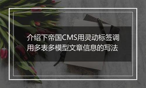 介绍下帝国CMS用灵动标签调用多表多模型文章信息的写法