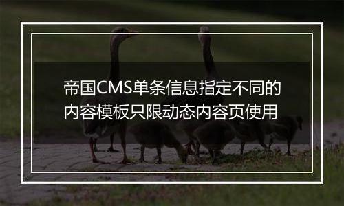 帝国CMS单条信息指定不同的内容模板只限动态内容页使用