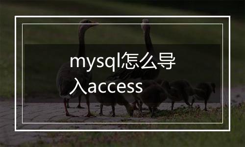 mysql怎么导入access