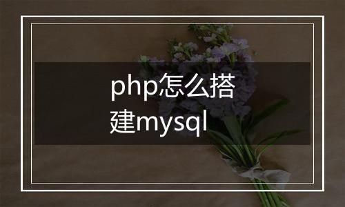 php怎么搭建mysql
