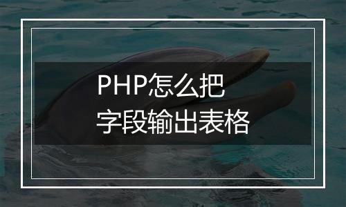 PHP怎么把字段输出表格