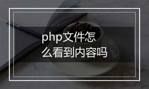 php文件怎么看到内容吗