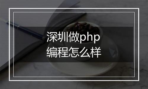 深圳做php编程怎么样