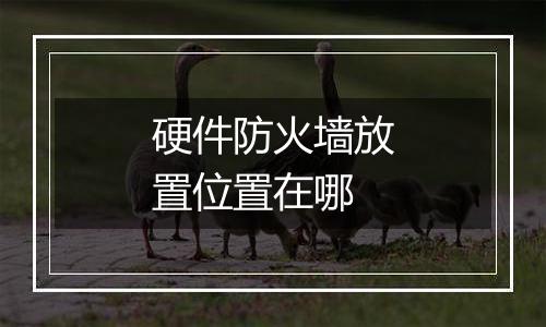 硬件防火墙放置位置在哪
