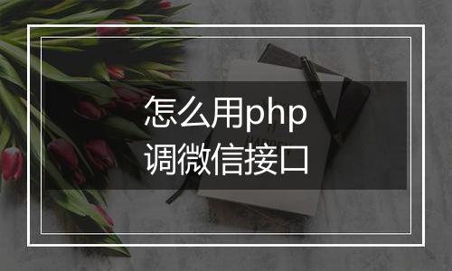 怎么用php调微信接口