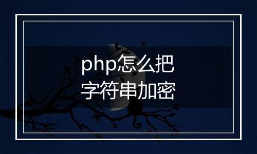 php怎么把字符串加密