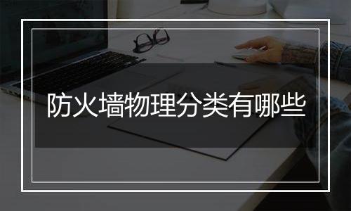 防火墙物理分类有哪些