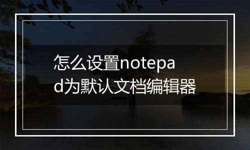 怎么设置notepad为默认文档编辑器