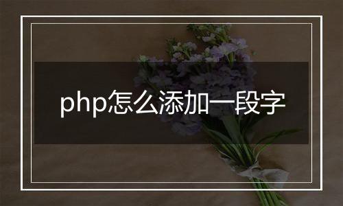 php怎么添加一段字