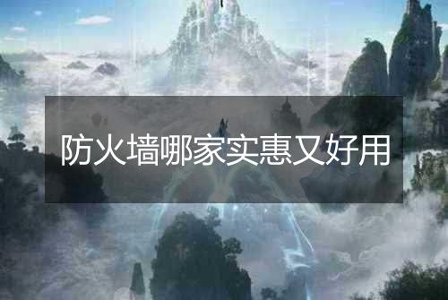防火墙哪家实惠又好用