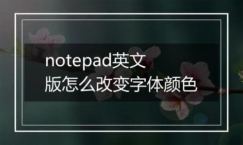notepad英文版怎么改变字体颜色