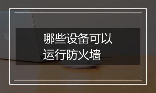哪些设备可以运行防火墙