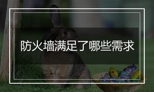 防火墙满足了哪些需求