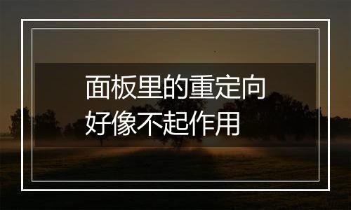 面板里的重定向好像不起作用