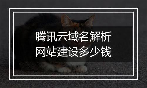 腾讯云域名解析网站建设多少钱