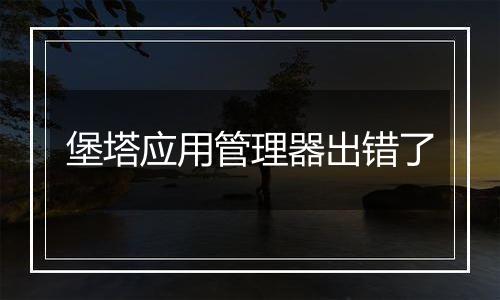 堡塔应用管理器出错了