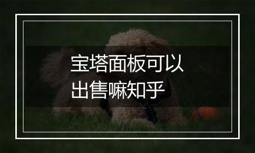 宝塔面板可以出售嘛知乎