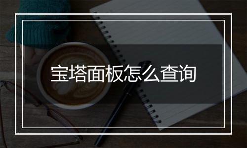 宝塔面板怎么查询