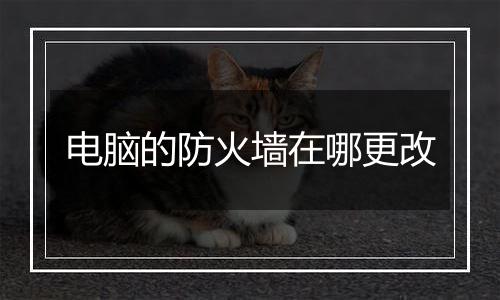电脑的防火墙在哪更改