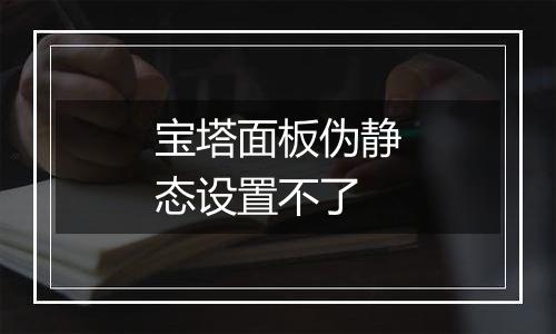 宝塔面板伪静态设置不了