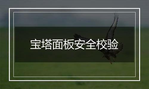 宝塔面板安全校验