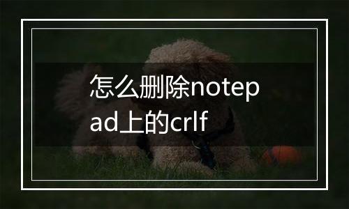 怎么删除notepad上的crlf