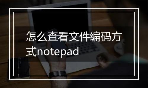 怎么查看文件编码方式notepad