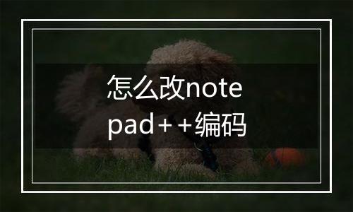 怎么改notepad++编码
