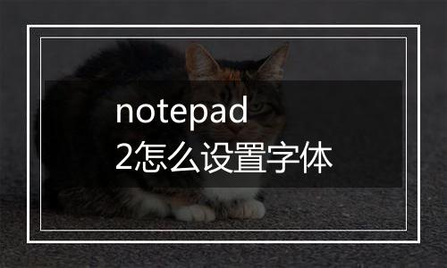 notepad2怎么设置字体