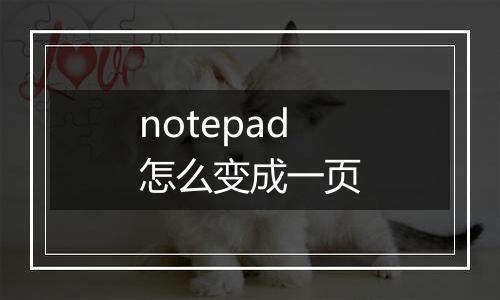 notepad怎么变成一页