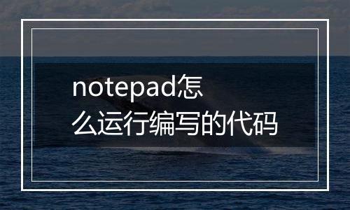 notepad怎么运行编写的代码