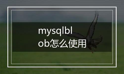mysqlblob怎么使用