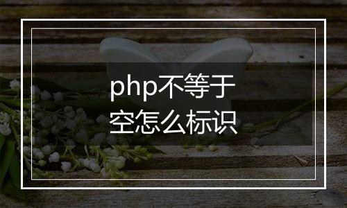 php不等于空怎么标识