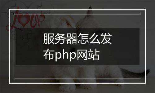 服务器怎么发布php网站
