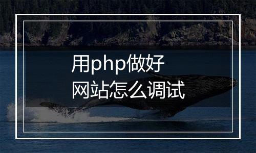 用php做好网站怎么调试