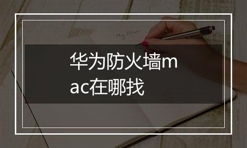 华为防火墙mac在哪找