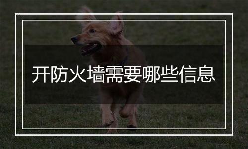 开防火墙需要哪些信息
