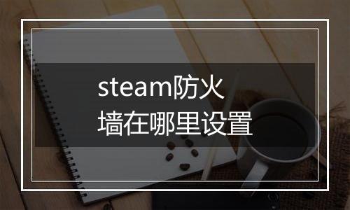 steam防火墙在哪里设置