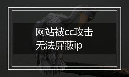 网站被cc攻击无法屏蔽ip