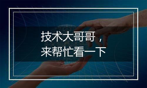技术大哥哥,来帮忙看一下