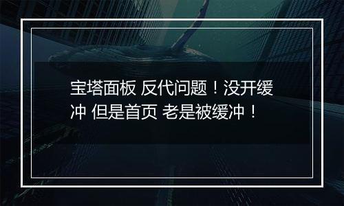 宝塔面板 反代问题!没开缓冲 但是首页 老是被缓冲!