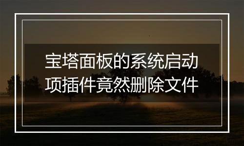 宝塔面板的系统启动项插件竟然删除文件